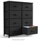 Dresser: Drawer Dresser for Bedroom Drawer Organizer: Steel Frame, Wood Top for Bedroom, Closet, and Entryway; Fabric Storage Tower with Eight Drawers; Chest of Drawers with Fabric Bins